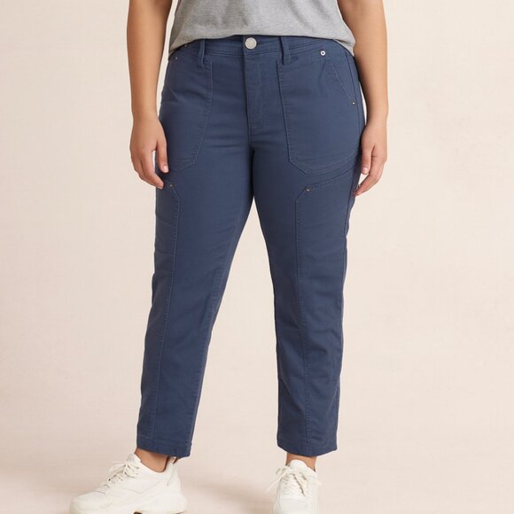 Democracy Women's Size 4 Ab Solution Blue High Rise Casual Straight Leg Pants - Picture 1 of 7